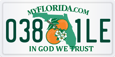 FL license plate 0381LE