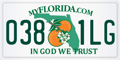 FL license plate 0381LG