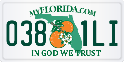 FL license plate 0381LI