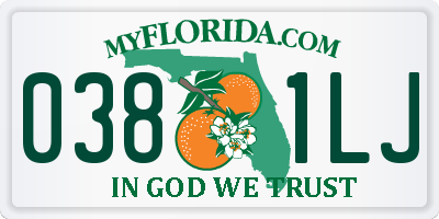 FL license plate 0381LJ