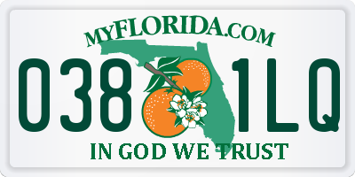 FL license plate 0381LQ