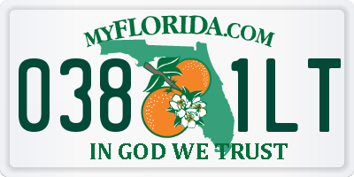 FL license plate 0381LT