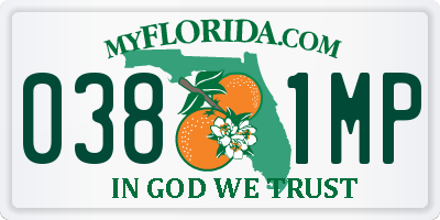 FL license plate 0381MP
