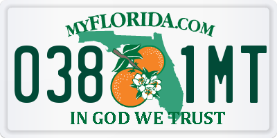 FL license plate 0381MT