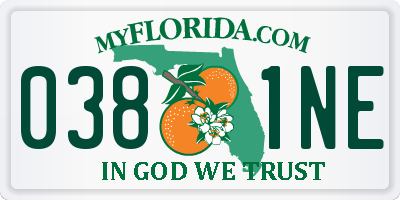 FL license plate 0381NE