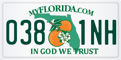 FL license plate 0381NH