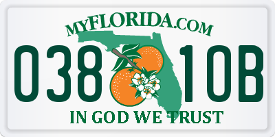 FL license plate 0381OB