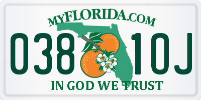 FL license plate 0381OJ