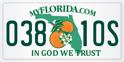 FL license plate 0381OS