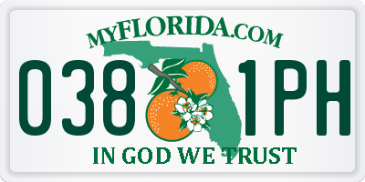 FL license plate 0381PH