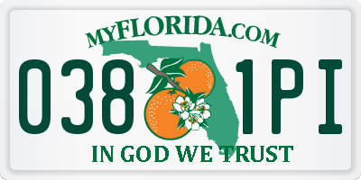 FL license plate 0381PI