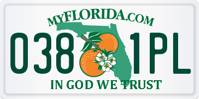 FL license plate 0381PL