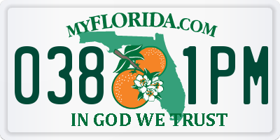 FL license plate 0381PM
