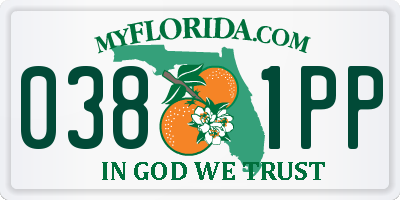 FL license plate 0381PP