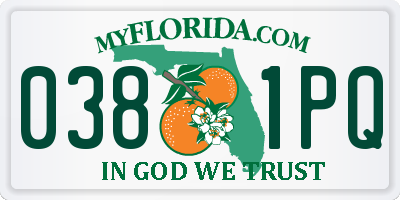 FL license plate 0381PQ