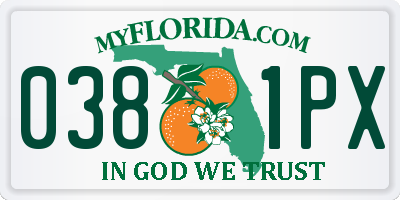 FL license plate 0381PX