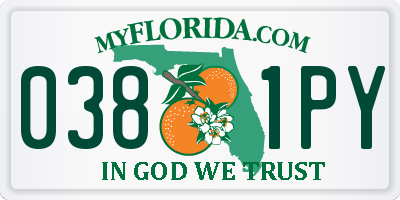 FL license plate 0381PY