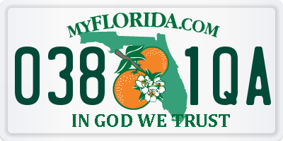 FL license plate 0381QA