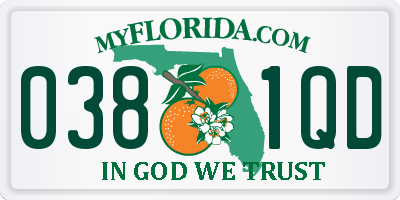 FL license plate 0381QD