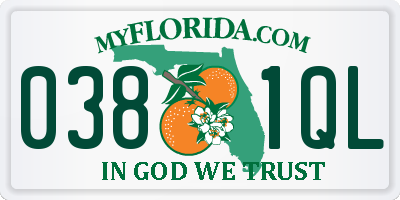 FL license plate 0381QL