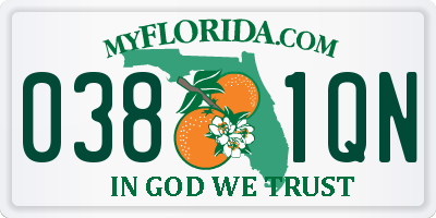 FL license plate 0381QN