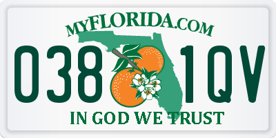 FL license plate 0381QV