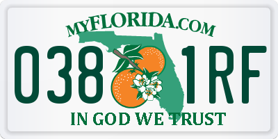 FL license plate 0381RF