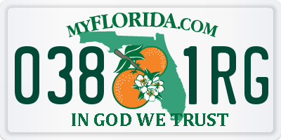 FL license plate 0381RG