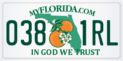 FL license plate 0381RL