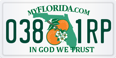 FL license plate 0381RP