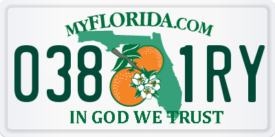FL license plate 0381RY
