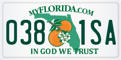 FL license plate 0381SA