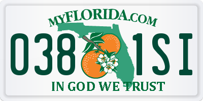 FL license plate 0381SI
