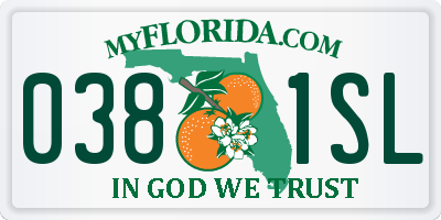 FL license plate 0381SL