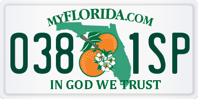 FL license plate 0381SP