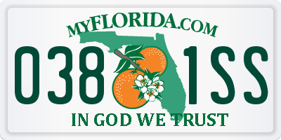 FL license plate 0381SS