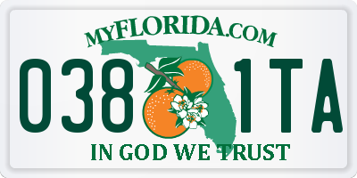 FL license plate 0381TA
