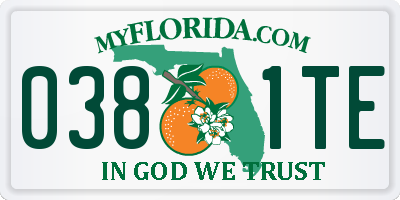 FL license plate 0381TE