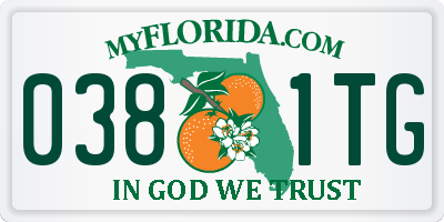 FL license plate 0381TG