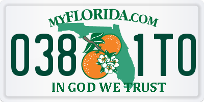 FL license plate 0381TO