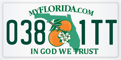 FL license plate 0381TT