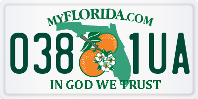 FL license plate 0381UA