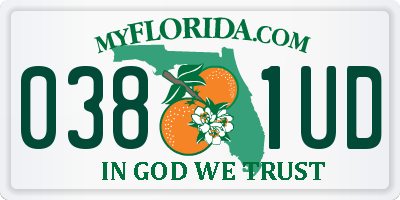 FL license plate 0381UD