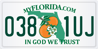 FL license plate 0381UJ