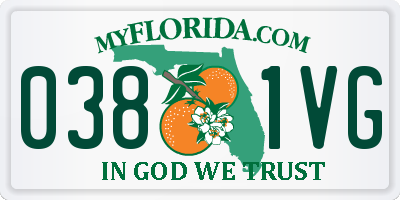FL license plate 0381VG
