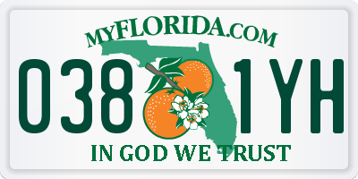 FL license plate 0381YH