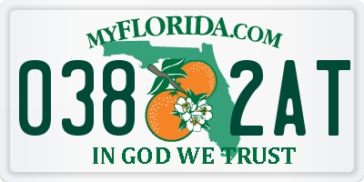 FL license plate 0382AT