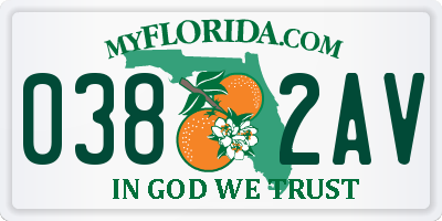 FL license plate 0382AV