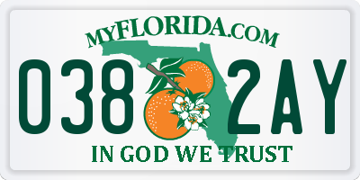 FL license plate 0382AY