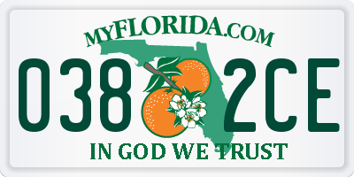 FL license plate 0382CE